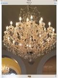 One 26-light gold Maria Theresa (Italy) chandelier - approx. 41" x 41" with clear Swarovski spectra crystals
