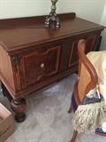 ANTIQUE MAHOGANY SIDE BUFFET-FULLY RESTORED WITH ORIGINAL HARDWARE