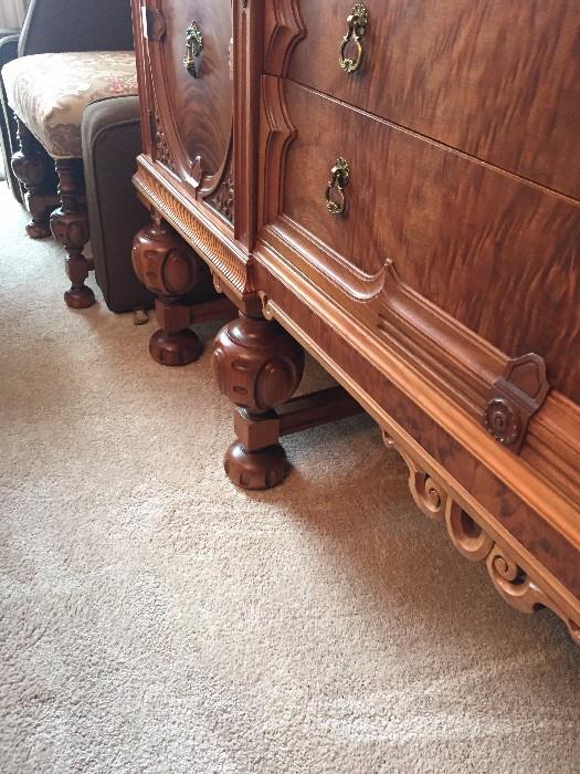 ANTIQUE MAHOGANY LONG BUFFET-FULLY RESTORED WITH ORIGINAL HARDWARE