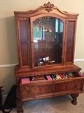 ANTIQUE MAHOGANY CHINA CABINET-FULLY RESTORED WITH ORIGINAL HARDWARE