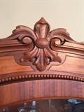 ANTIQUE MAHOGANY CHINA CABINET-FULLY RESTORED WITH ORIGINAL HARDWARE