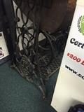 ANTIQUE SINGER TABLE SEWING MACHINE WITH CASE IRON LEGS