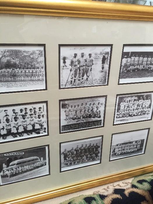AFRICAN AMERICAN BASEBALL LEAGUE FRAMED AND SIGNED PHOTOGRAPHS 