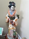 ASTONISHING ASIAN PORCELAIN LARGE STATUE FIGURINE