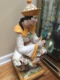 ASTONISHING ASIAN PORCELAIN LARGE STATUE FIGURINE-LAMP