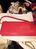 ST JOHN RED CLUTCH PURSE