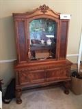 ANTIQUE MAHOGANY CHINA CABINET-FULLY RESTORED WITH ORIGINAL HARDWARE