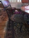 ROUND WOOD AND METAL CLAW FEET DINING ROOM TABLE WITH 4 CHAIRS