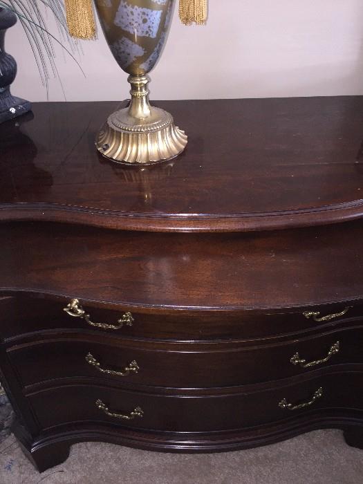 CENTURY CHERRY WOOD LARGE 5 DRAWER NIGHTSTANDS-2 AVAILABLE