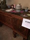 ANTIQUE MAHOGANY LONG BUFFET-FULLY RESTORED WITH ORIGINAL HARDWARE