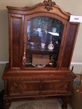 ANTIQUE MAHOGANY CHINA CABINET-FULLY RESTORED WITH ORIGINAL HARDWARE