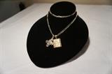 14K YG 24" necklace with two 14K  YG charms 
