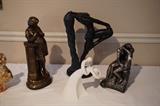Art nouveau style decorative items (black & white statues SOLD)