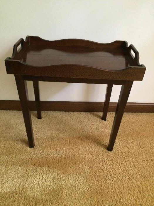 Another antique accent table--removable tray