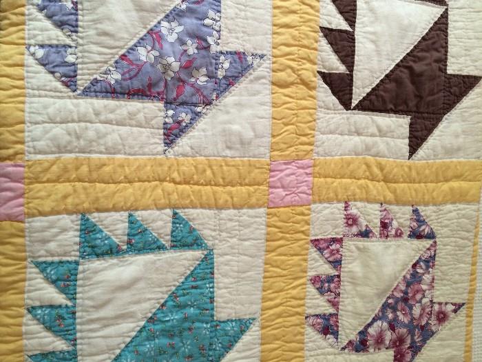 Hand sewn antique quilt