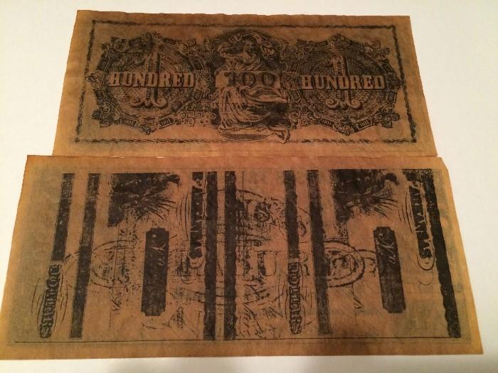 Reproduction Confederate-era money