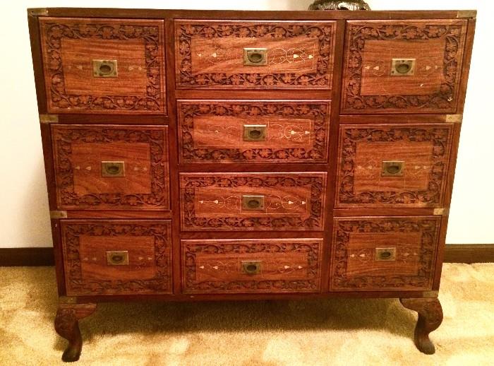 Antique carved Asian chest