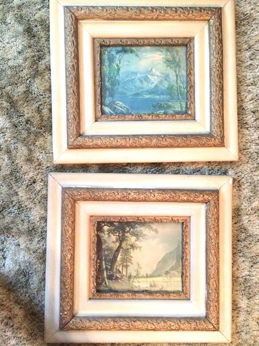 Pair of framed antique prints marked Goldsmiths of Memphis