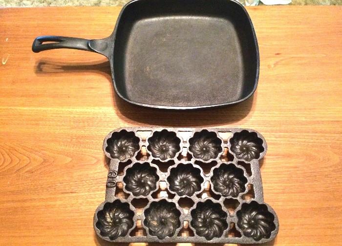 Cast-iron skillet and mini-muffin pan 