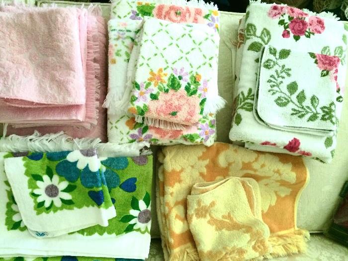 Some of the vintage matching towel sets