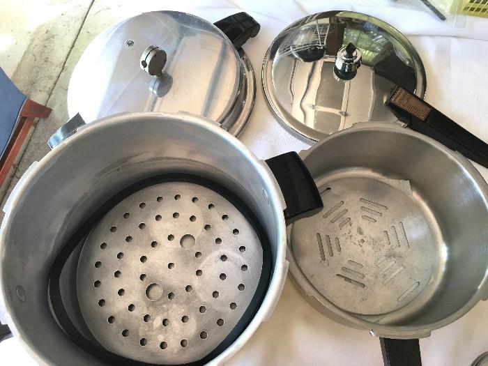 Seemingly never used pressure cookers ALL the parts