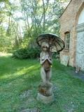 94 Girl with Umbrella carved pine 