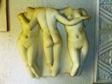 137 3 nudes plaster basrelief 