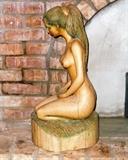 176 Kneeling Nude in wood 