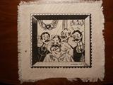 257 Army barbershop quartet block printing on fabric 