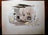 269 Living room water color and ink 