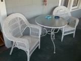 Matching Wicker Chairs & Patio Table