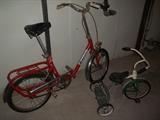 Vintage Bianchi Folding Bike (Red) & Tricycle