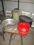Vintage Strainer, Roaster, Cake Carrier, Metal Carrying Can & much more!!