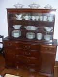 Solid Wood Dining Room Hutch & Beautiful China