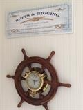 Nautical theme home decor, ships time clock