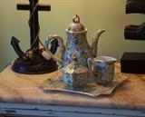 Tea set, Nautical lamps.