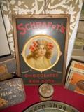 Original antique Schraffts tin advertising