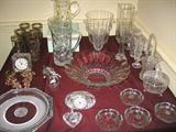 Pressed glass and Waterford crystal
