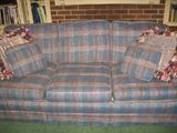 Like new blue plaid sofa