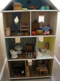 Large doll house and furniture