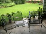 Wrought Iron Bench and 4 Chairs