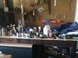 Stains and other workshop supplies.