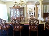 7' solid  Brass & Glass Dining Table