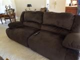 Plush Microfiber Dark  Brown  sofa