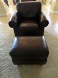 Leather chair and ottoman