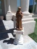 St. Francis statue, White Plaster column sold seperately
