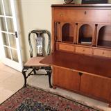 Chinoiserie chair & Beidermeir style secretary