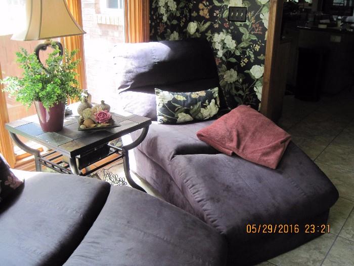 Black ultra suede loungers