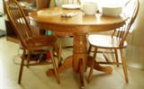 Oak dining table and 4 chairs