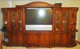 Huge entertainment center and flat screen --with matching bedroom set---leather embossed